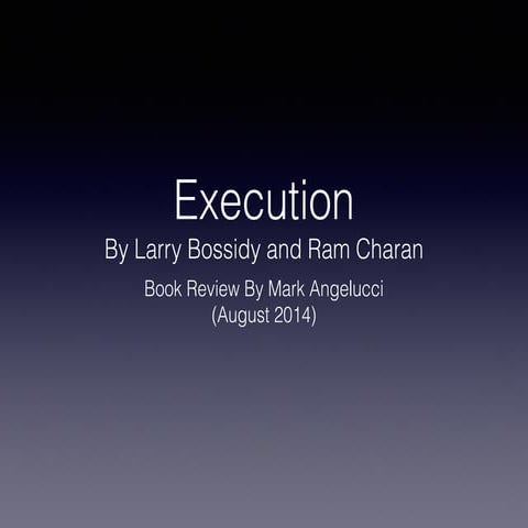 Execution book review