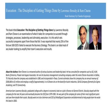 Book Summary of Execution : The Discipline of Getting Things Done