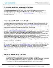 executive assistant interview questions interview questions for executive assistants