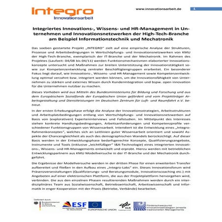 Beschreibung des Projekts