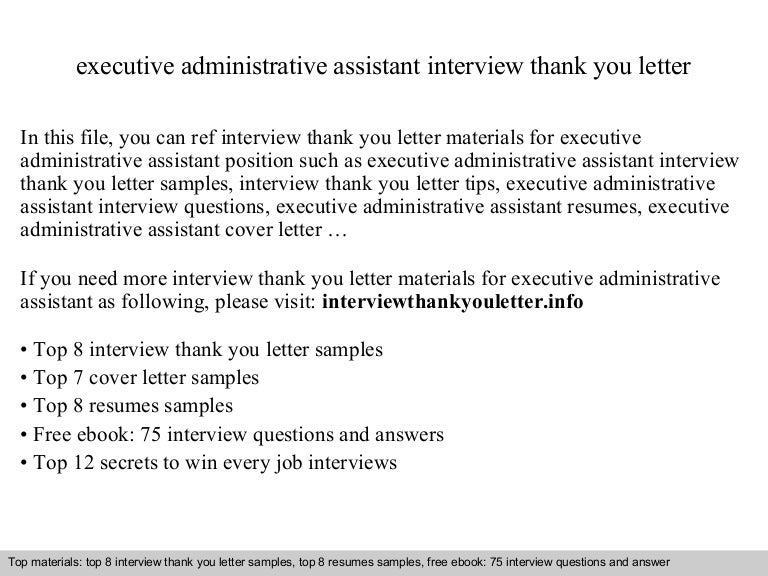 Executive Assistant Thank You Letter After Interview from cdn.slidesharecdn.com