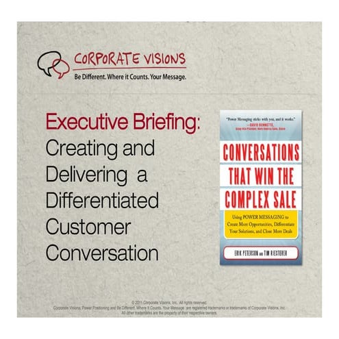Creating and Delivering Differentiated Customer Conversation