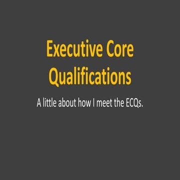 Executive Core Qualifications