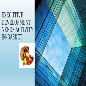 Executive development needs activity