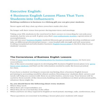 Executive English Lessons | DOCX