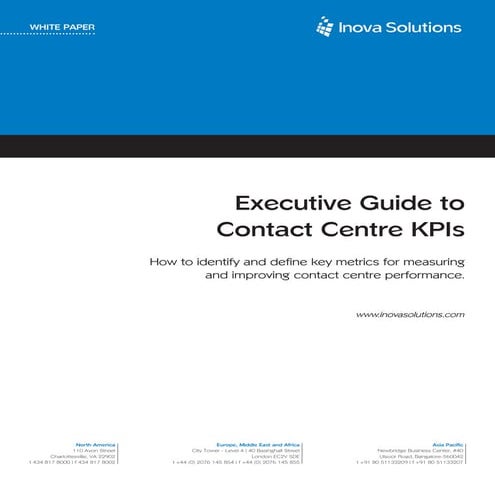 Executive guide to contact center kpi's