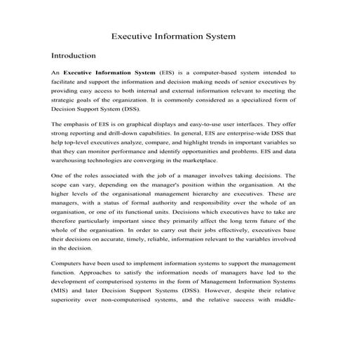 Executive information system