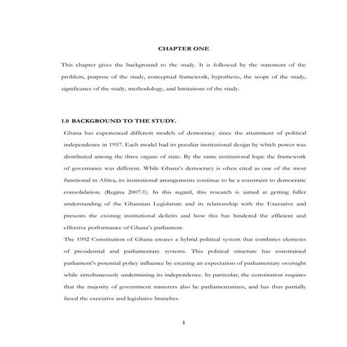 Executive legislative  relation in ghana