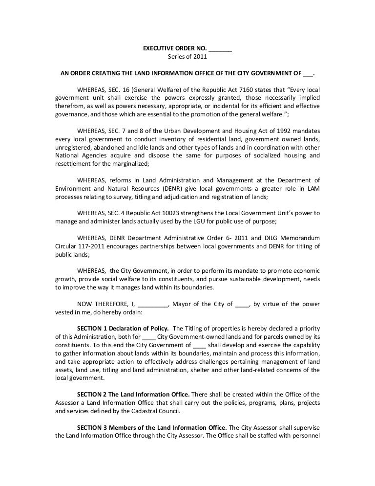 executive order template for lio office order format