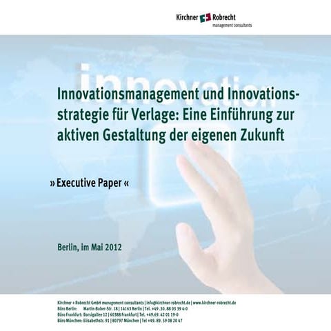 Innovationsmanagement und Innovationsstrategie für Verlage