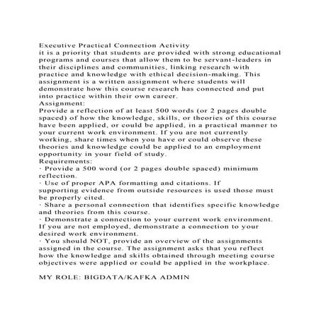 Executive Practical Connection Activityit is a priority that stu.docx