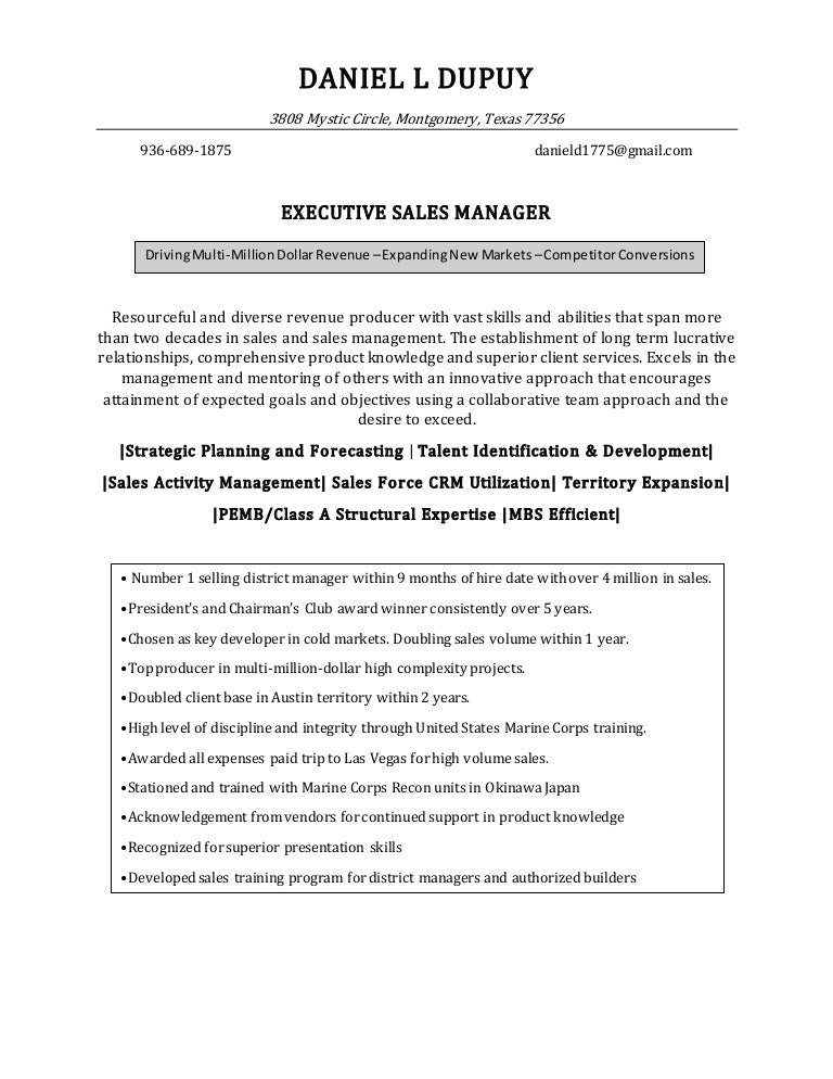 territory manager resume