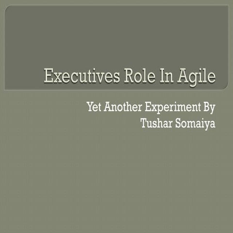Agile NCR 2013-Tushar Soimya - Executives role in agile