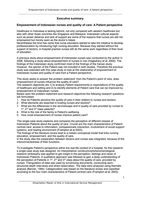Executive summary phd thesis