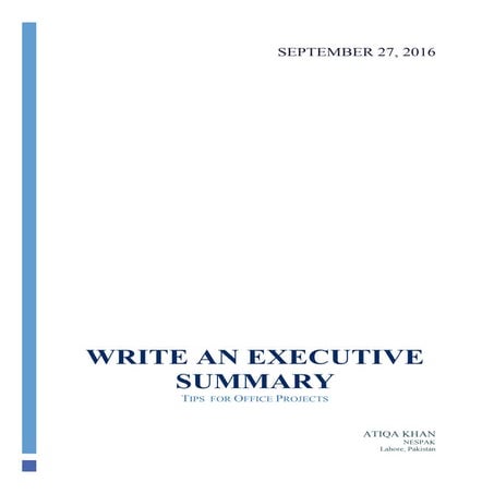Executive Summary Tips (2016)
