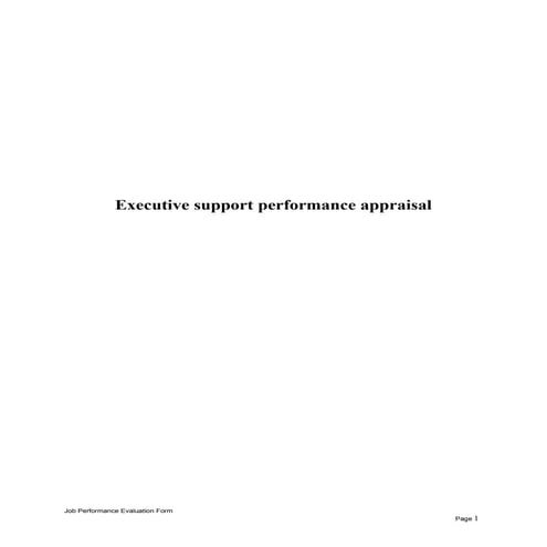 Executive support performance appraisal
