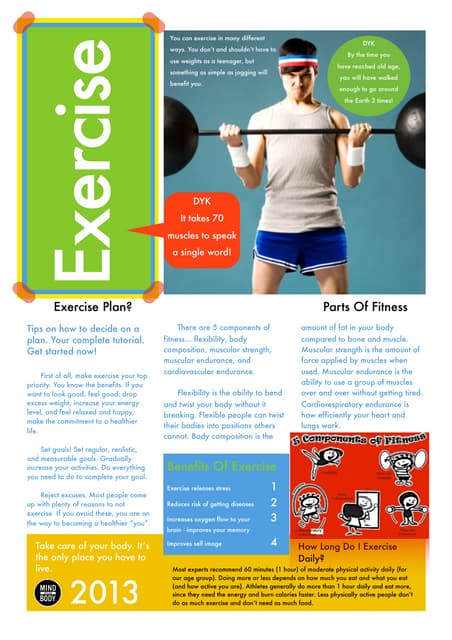 Exemplar fitness brochure