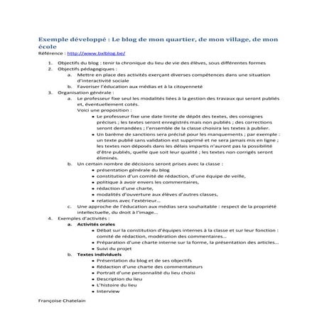 Blog: exemple développé