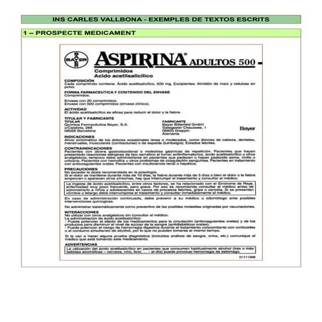 Exemples de textos per anaitzar