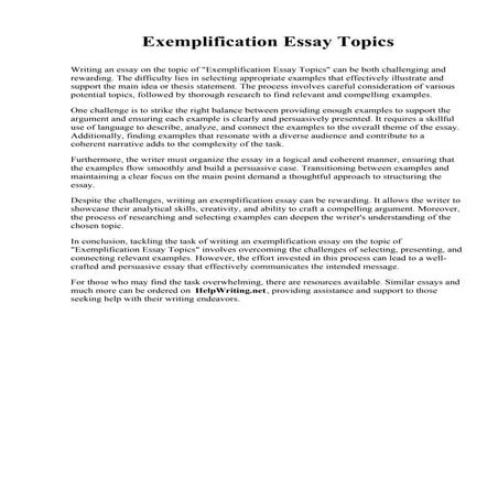 Exemplification Essay Topics.pdf