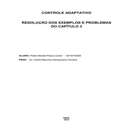 Reguladores Auto-ajustáveis (SELF-TUNING REGULATORS)