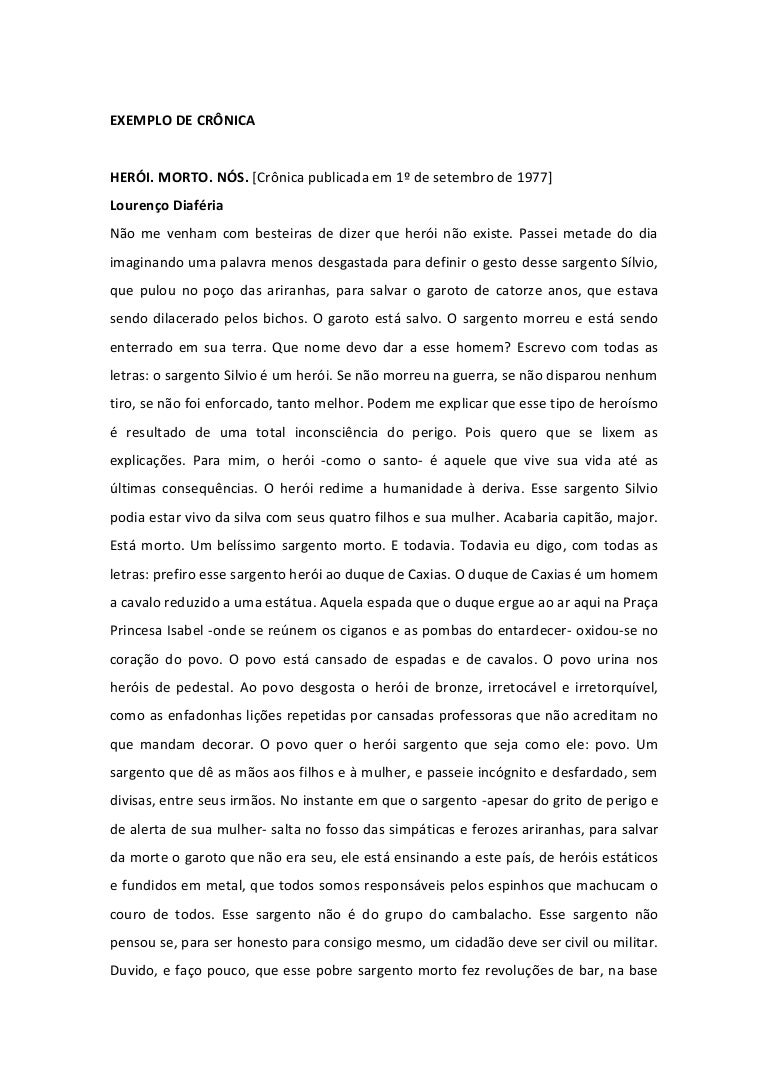 Como Fazer Uma Cronica Sobre O Lugar Onde Vivo