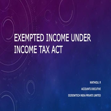 Exempted income under income tax act