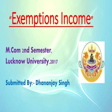 Exemptions from tax