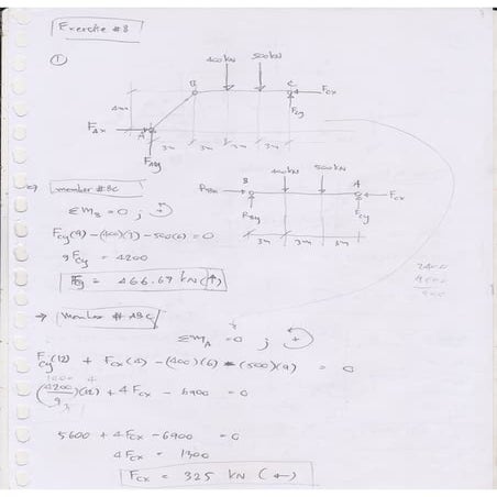 เฉลยแบบฝึกหัดวิชาStatic_สถิตย์ศาสตร์ โครงสร้างFrame | PDF