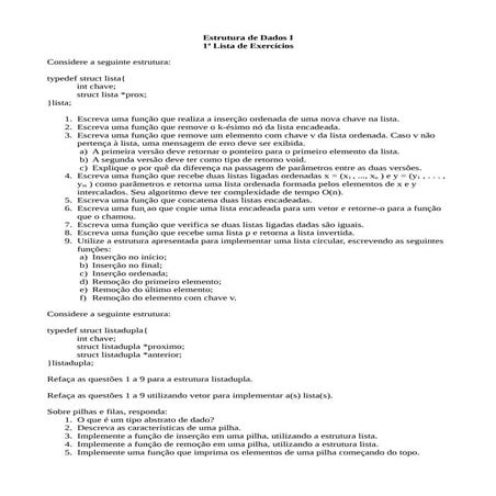 Exercício de estrutura de dados 01