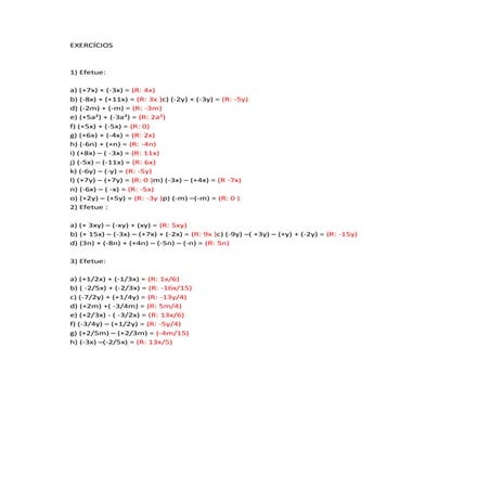 Exercícios