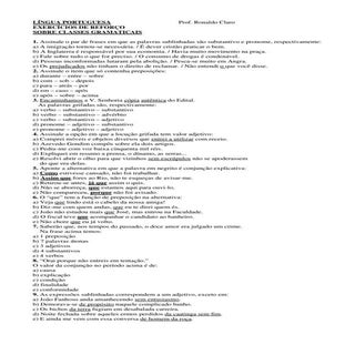 Exercícios classes gramaticais