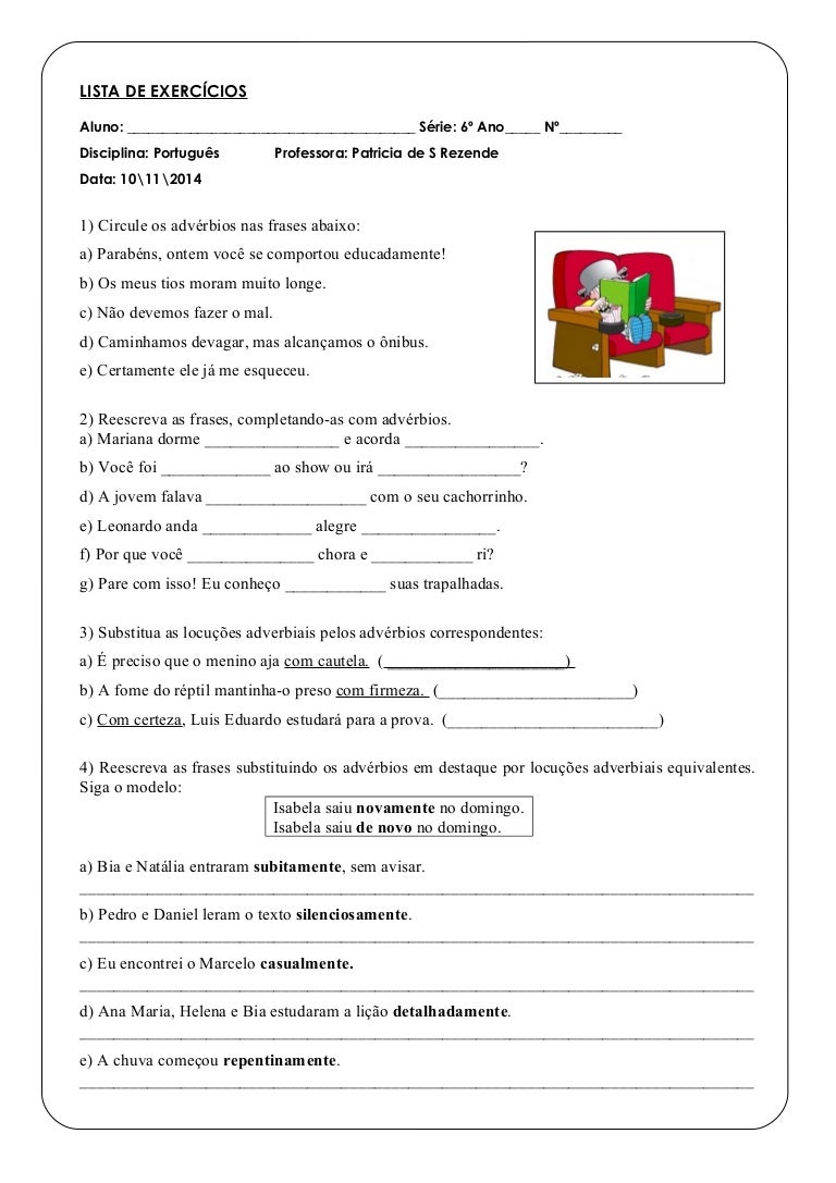Adverbios De Lugar Em Espanhol Exercicios