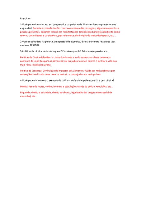 Exercícios esquerda e direita