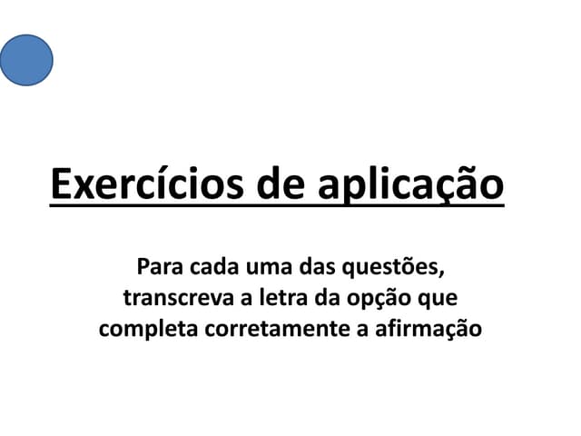 Exercícios de aplicação Geologia 10...