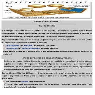Exercícios de concordância verbal