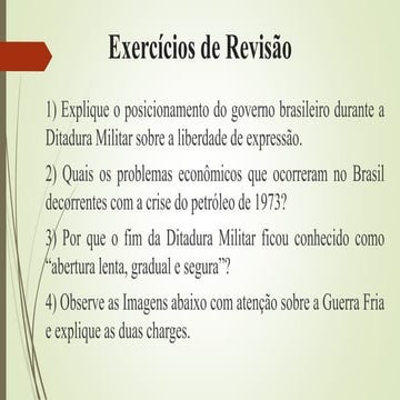 Exercícios de Revisão 9°ano E