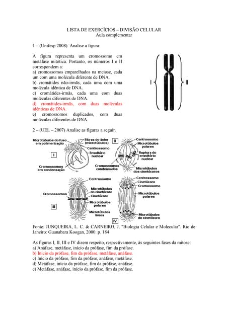 1S- Exercícios divisão celular   70...