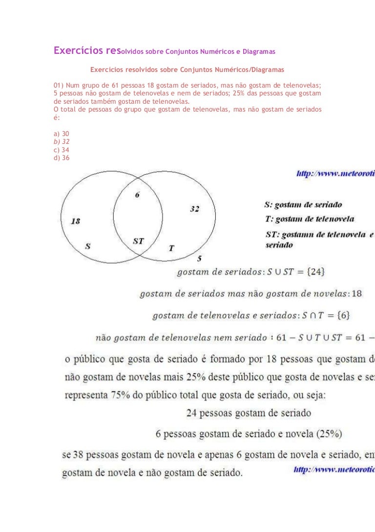 exercícios resolvidos sobre conjuntos numéricos e diagramas how to do venn diagram