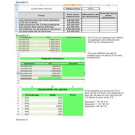 Exercice excel | PDF