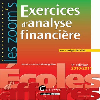 Exercices d analyse financière s4 