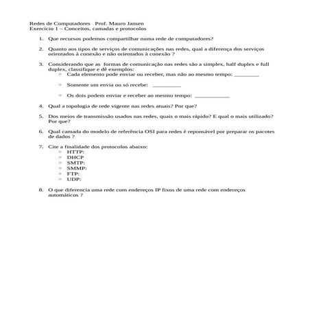 Exercicio 1 - conceitos camadas e protocolos