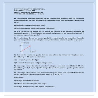 Exercicios de fisica   1º e.m - I.S.T