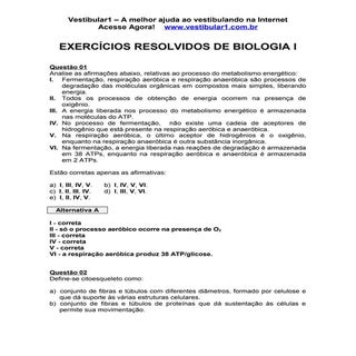 Exercicios resolvidos Biologia Gera...