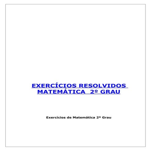 Exercicios resolvidos matematica