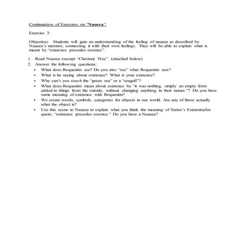 Exercise 3-on-nausea