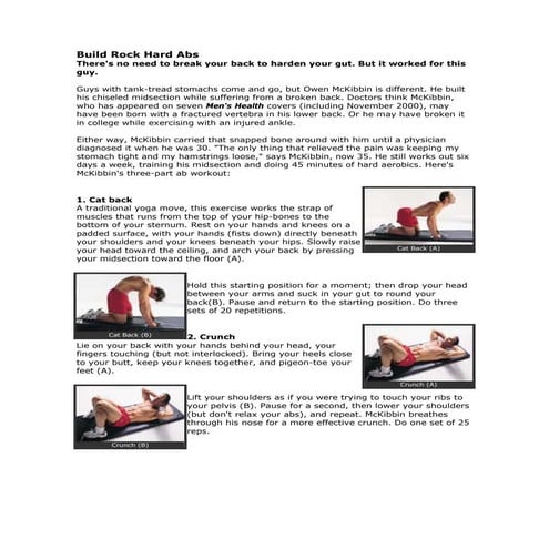 Exercise abdominal workout