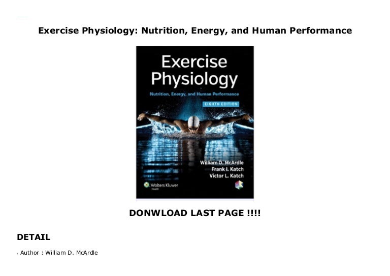 Exercise Physiology Nutrition, Energy, and Human Performance