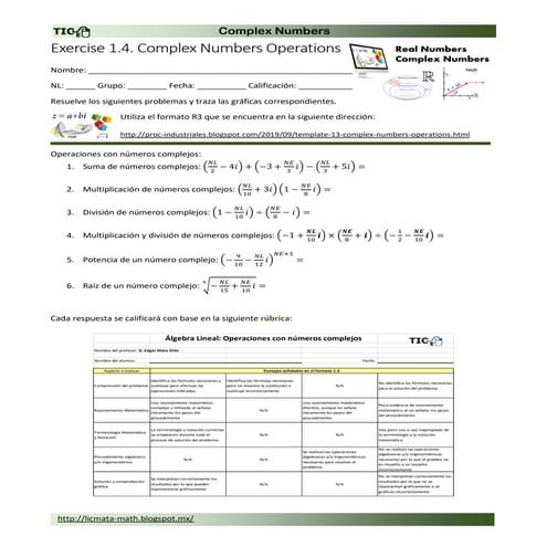 Exercise 1 4 - complex numbers operations