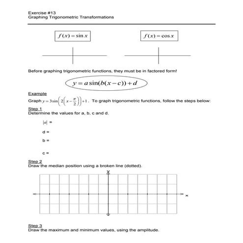 Exercise #13 notes ~ graphing